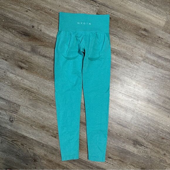 NVGTN Reveal Seamless Leggings Mint Size Small Blue Workout Athletic - Picture 3 of 5